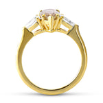 Fancy Light Yellowish Brown Pear Three-stone Diamond Wedding & Engagement Ring Set