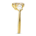 Fancy Light Yellowish Brown Pear Three-stone Diamond Wedding & Engagement Ring Set