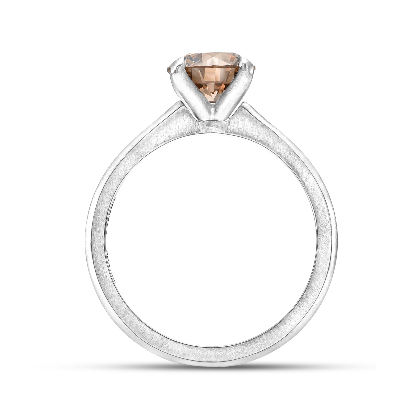 Fancy Brown Round Solitaire Diamond Ring