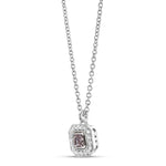 Fancy Intense Pink Purple Radiant Diamond Halo Pendant 