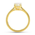 Light Yellow Radiant Diamond Solitaire Ring