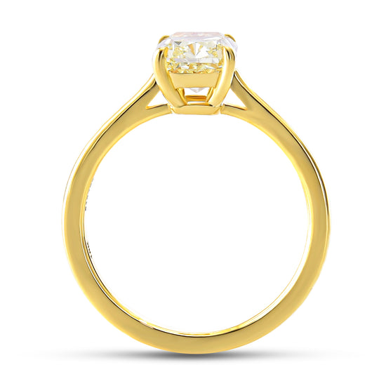 Light Yellow Radiant Diamond Solitaire Ring