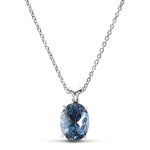 Oval Aquamarine Solitaire Pendant
