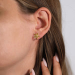 Fancy Vivid Yellow Round Diamond Stud Earrings
