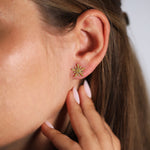 Fancy Vivid Yellow Round Diamond Stud Earrings