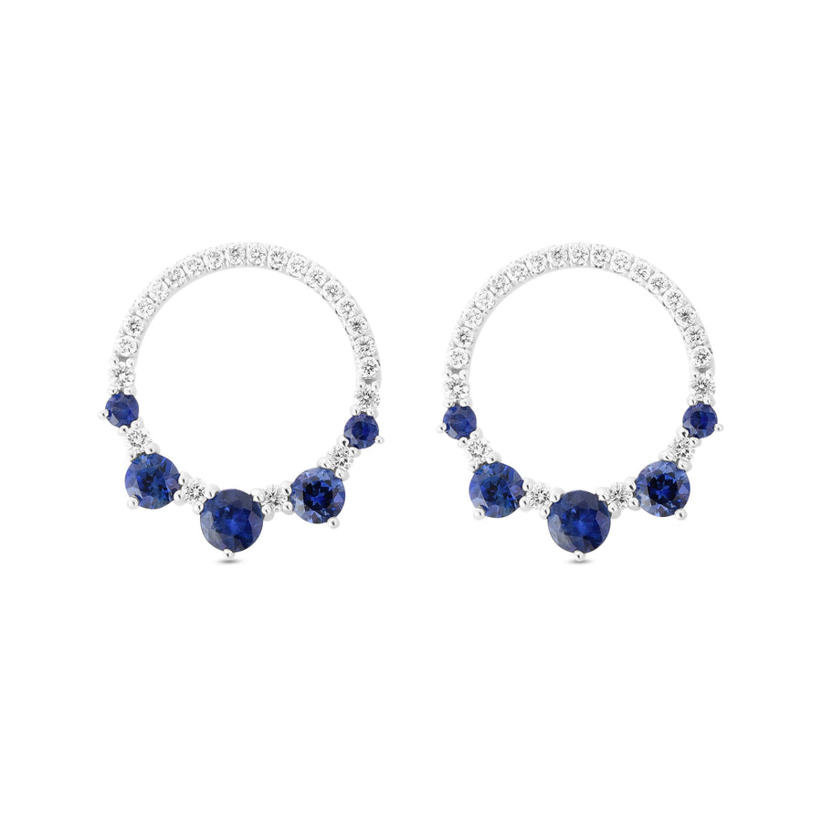Orecchini in zaffiro blu e diamanti