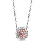 Fancy Light Pink Cushion Diamond Halo Pendant