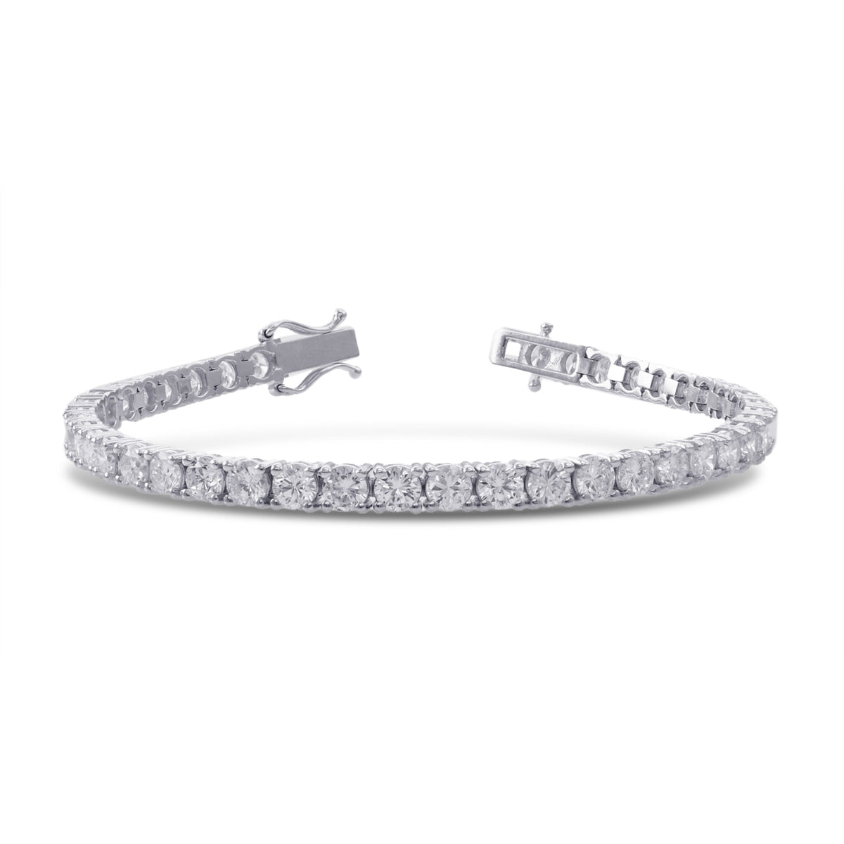 Colorless Round Brilliant Diamond Tennis Bracelet