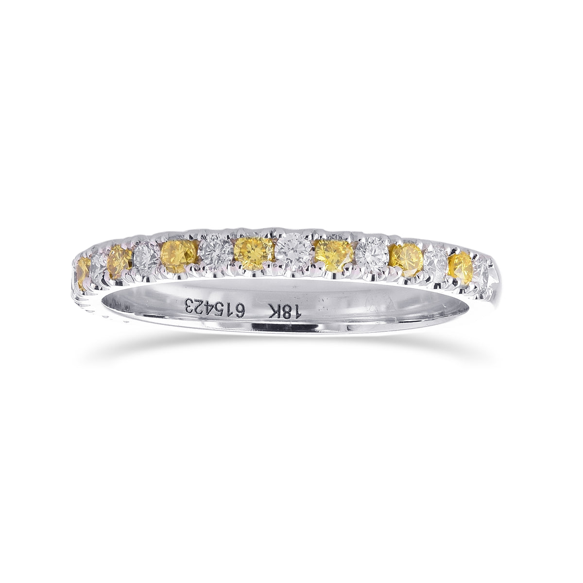 Fancy Intense Yellow and White Diamond Band Ring