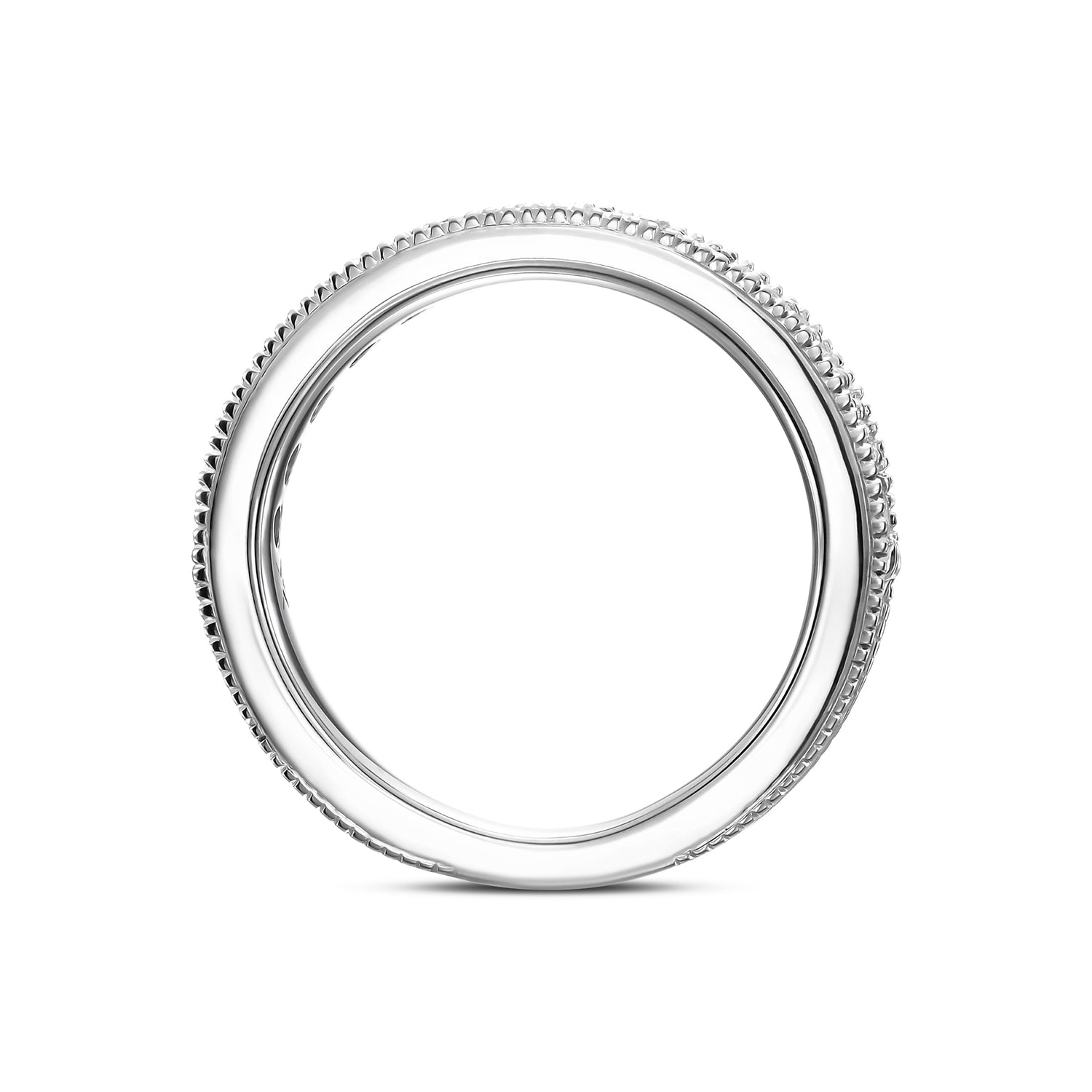 Multicolored Diamond Milgrain Band Ring