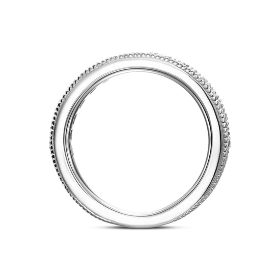 Multicolored Diamond Milgrain Band Ring