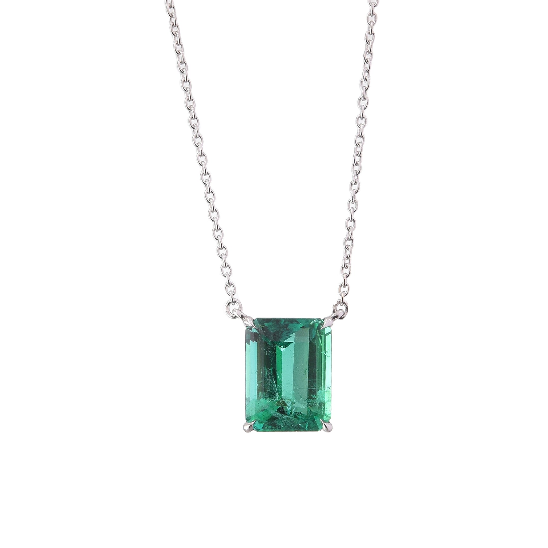 Colombian Emerald Solitaire Pendant