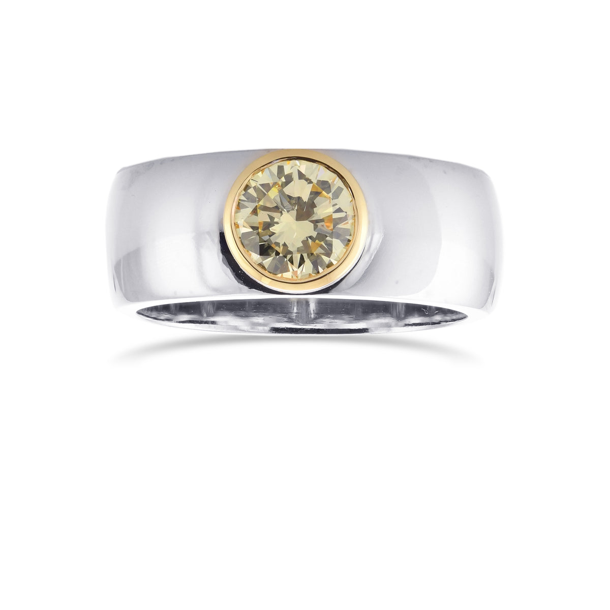 Fancy Yellow Round Diamond Band Ring