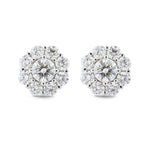 Round Brilliant Diamond Halo Earrings