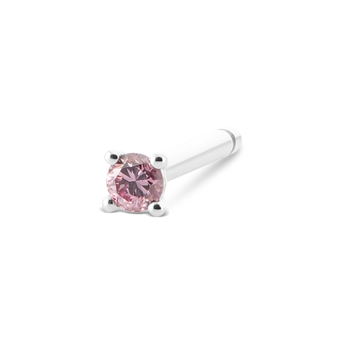 Fancy Intense Pink Round Stud Earring