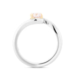 Fancy Light Pinkish Purple Radiant Diamond Cross-Over Solitaire Ring