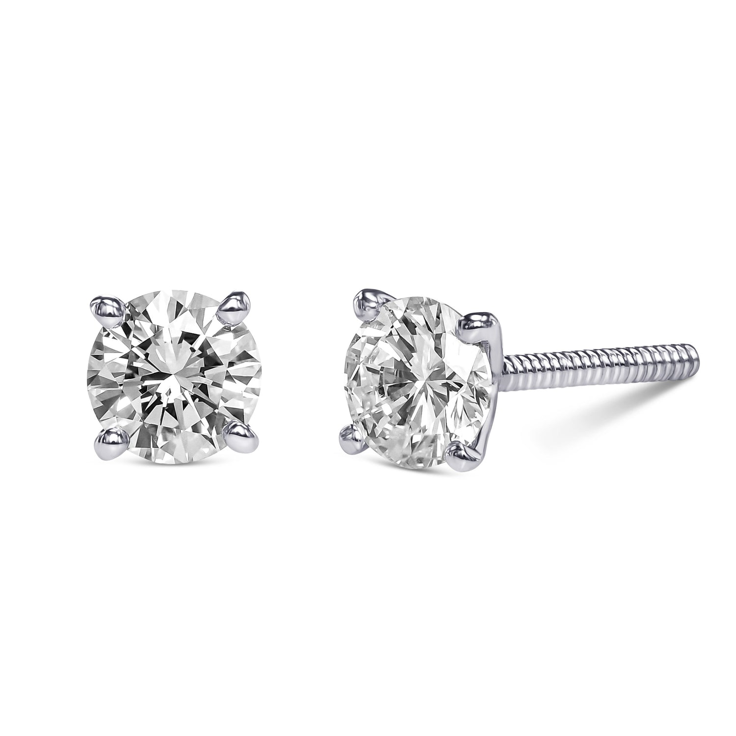 Round Brilliant Diamond Stud Earrings