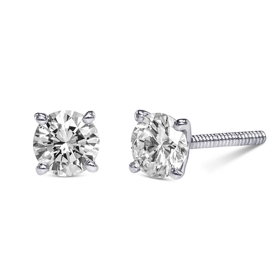 Round Brilliant Diamond Stud Earrings