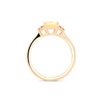 Fancy Intense Yellow Radiant & Fancy Light Pink Diamond Side-stone Ring