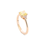 Fancy Intense Yellow Radiant & Fancy Light Pink Diamond Side-stone Ring