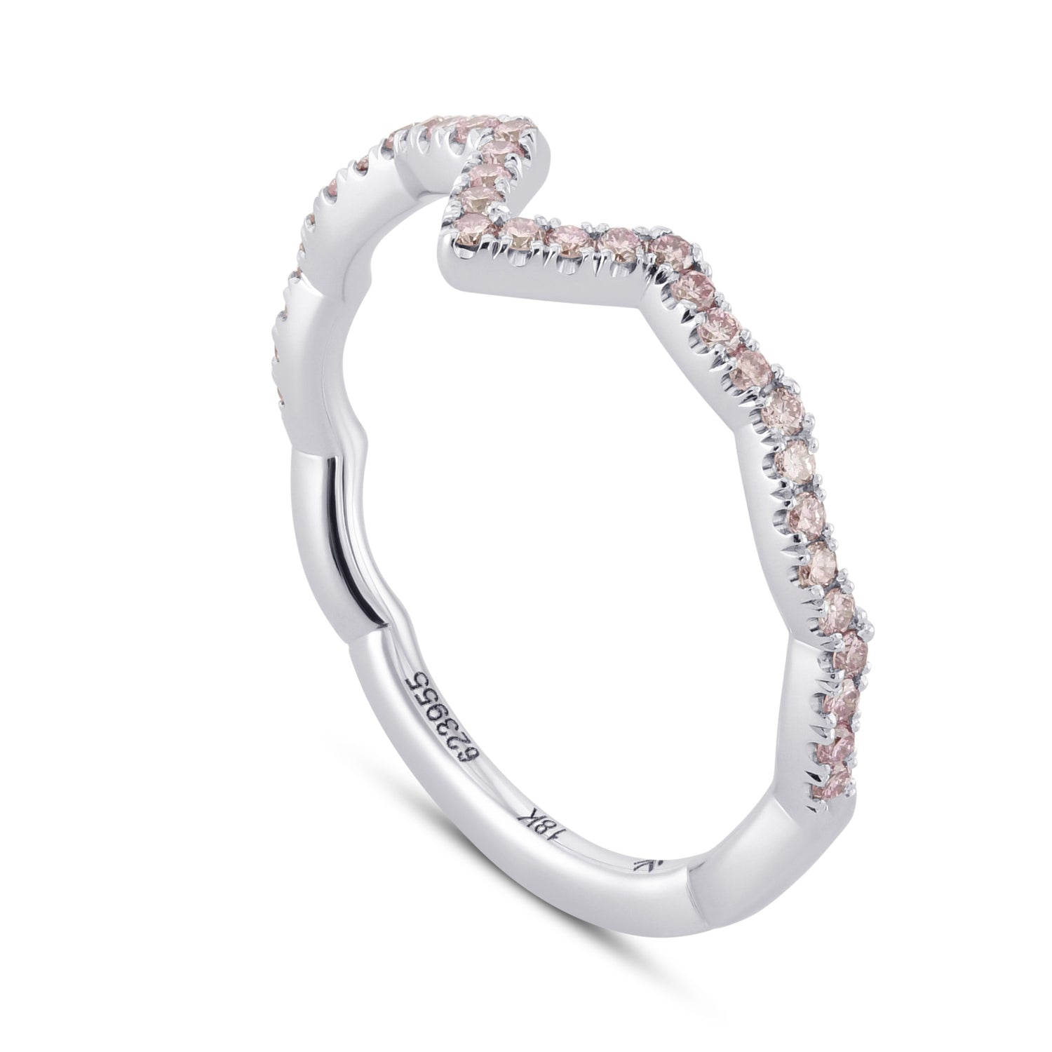 Pink Pear Sapphire & Pink Diamond Engagement Wedding Ring Set