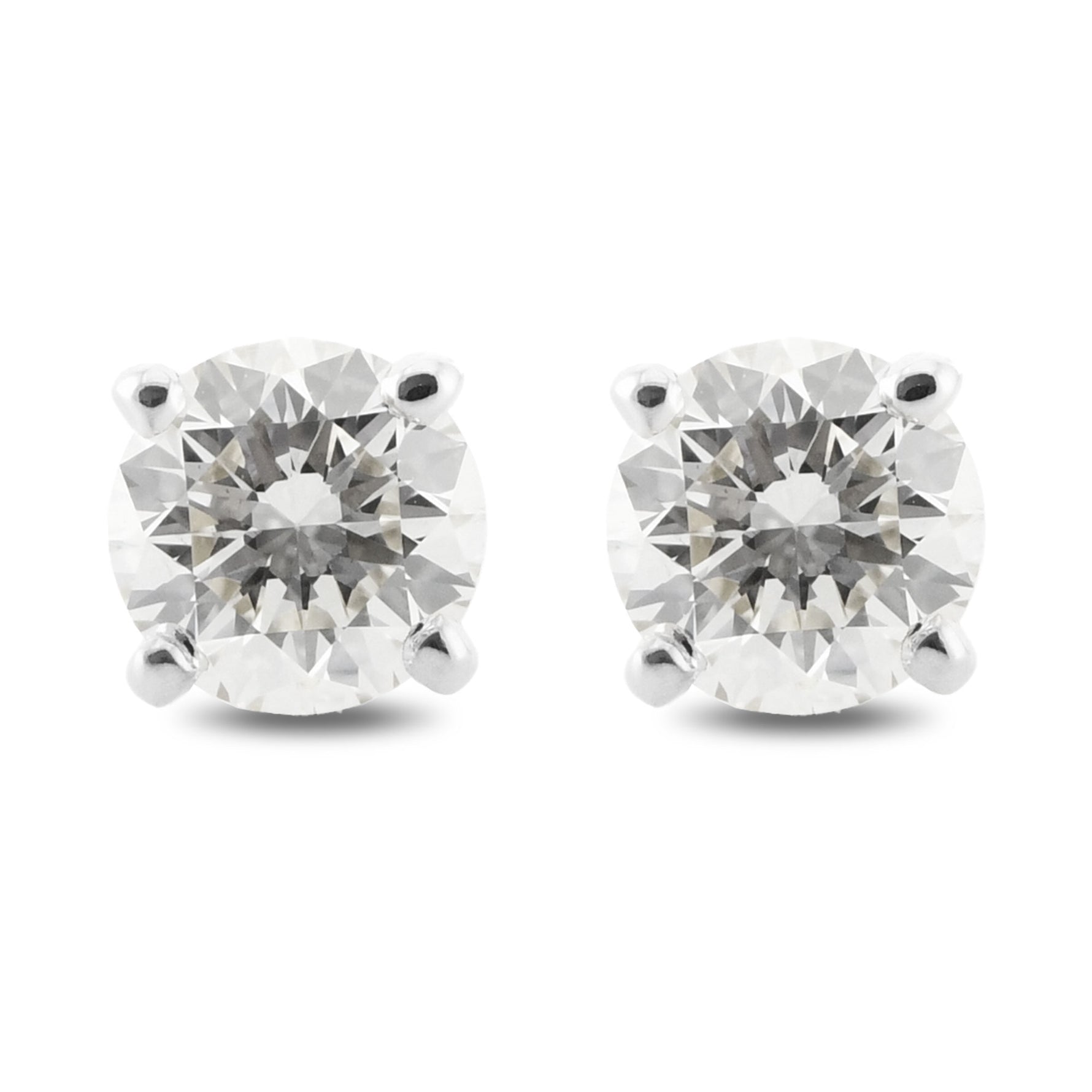Round Brilliant Stud Diamond Earrings
