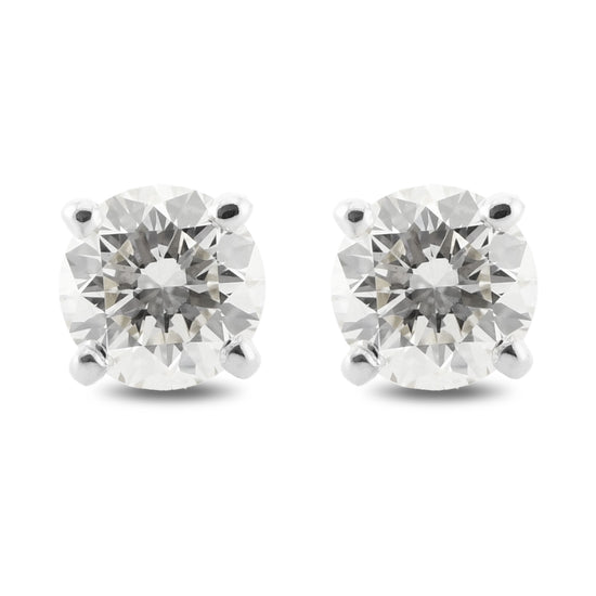 Round Brilliant Stud Diamond Earrings