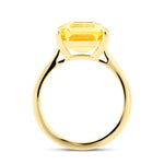 Emerald Shape, Yellow Sapphire Solitaire Ring