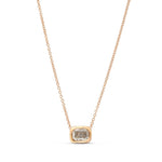 Fancy Light Gray Cushion Solitaire Diamond Pendant