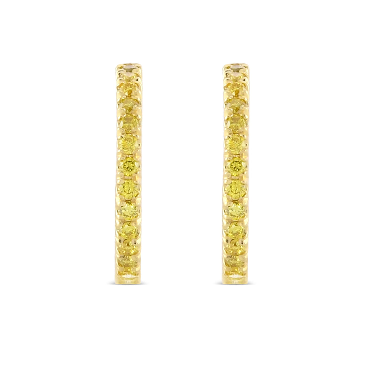 Fancy Vivid Yellow Round Brilliant Diamond Hoop Earrings