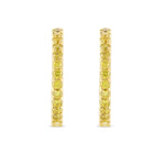 Fancy Vivid Yellow Round Brilliant Diamond Hoop Earrings