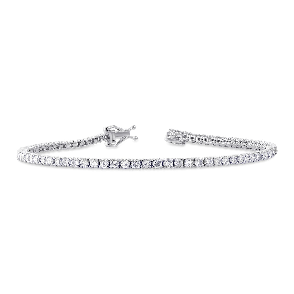 Colorless Round Brilliant Diamond Tennis Bracelet