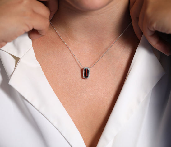 Emerald Pink Tourmaline Halo Pendant