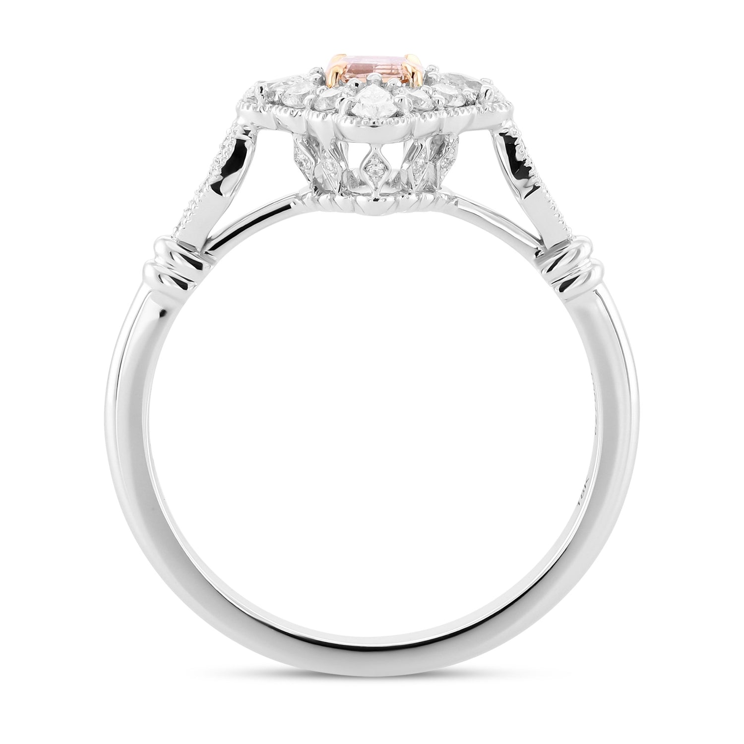 Fancy Brown Pink Emerald Vintage Diamond Ring