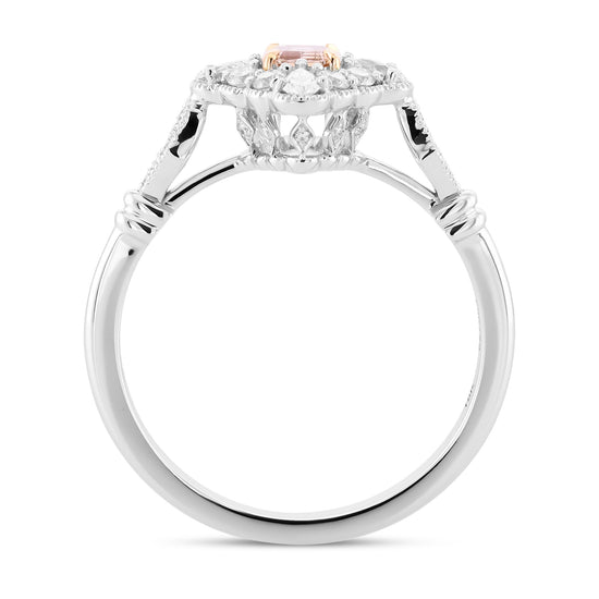 Fancy Brown Pink Emerald Vintage Diamond Ring