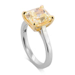 Fancy Light Yellow Cushion Solitaire Diamond Ring 