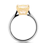 Fancy Light Yellow Cushion Solitaire Diamond Ring 