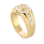 Fancy Orange Yellow Radiant Diamond Gent's Ring