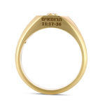 Fancy Orange Yellow Radiant Diamond Gent's Ring