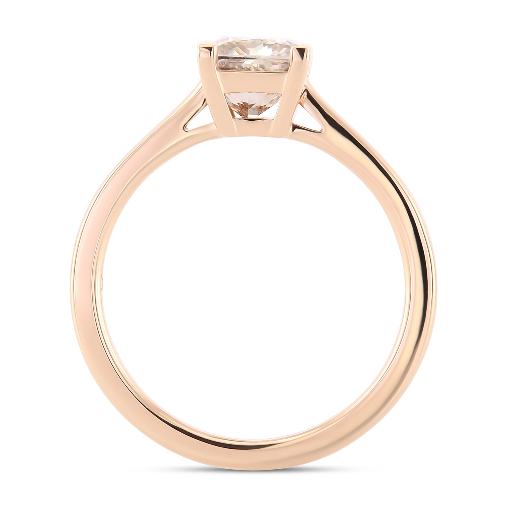 Fancy Light Brown Princess Solitaire Diamond Ring