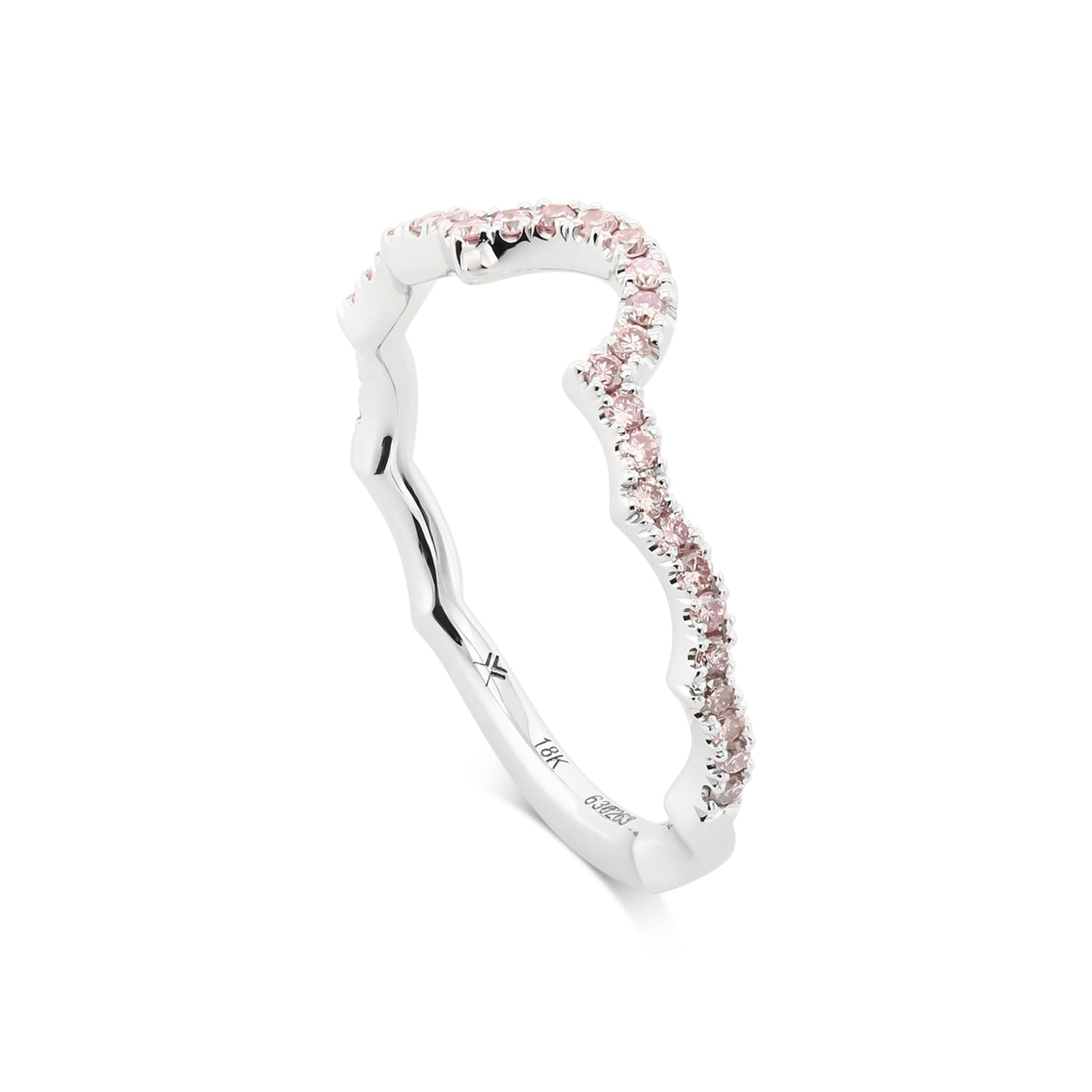 Fancy Pink Diamond Contoured Wedding Band