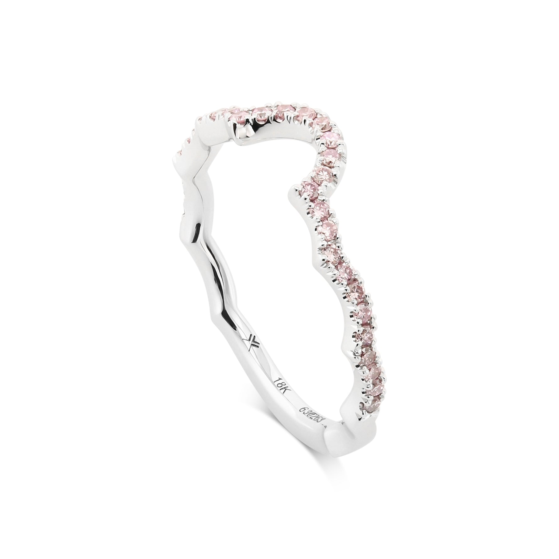 Fancy Pink Diamond Contoured Wedding Band