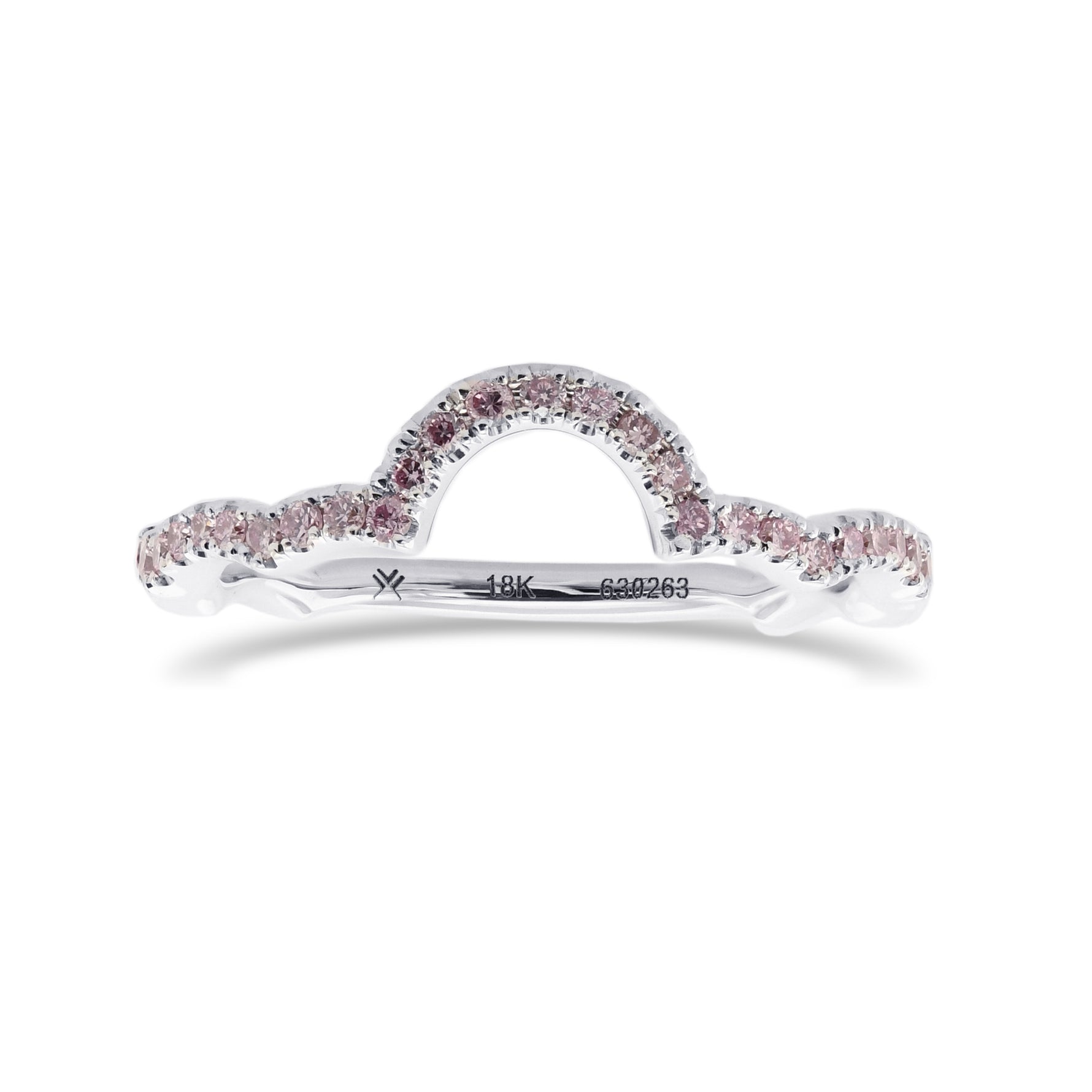 Fancy Pink Diamond Contoured Wedding Band