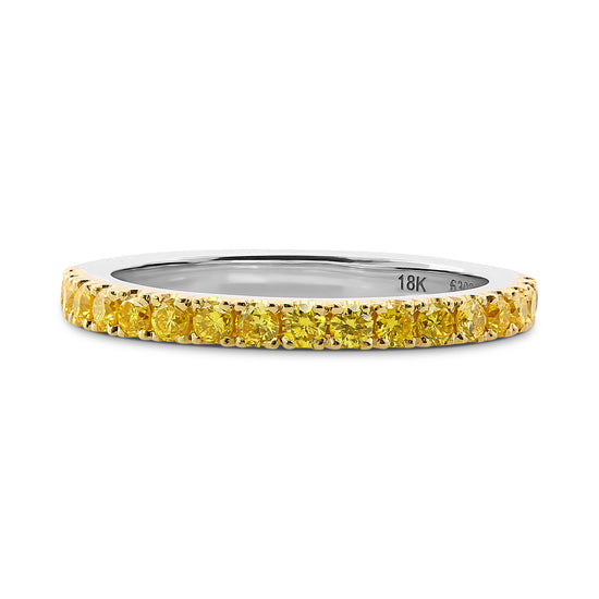 Canary Fancy Vivid Yellow Diamant Halb-Eternity Ehering