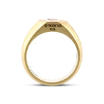 Light Blue Radiant Diamond & Pink Halo Diamond Men's Ring 