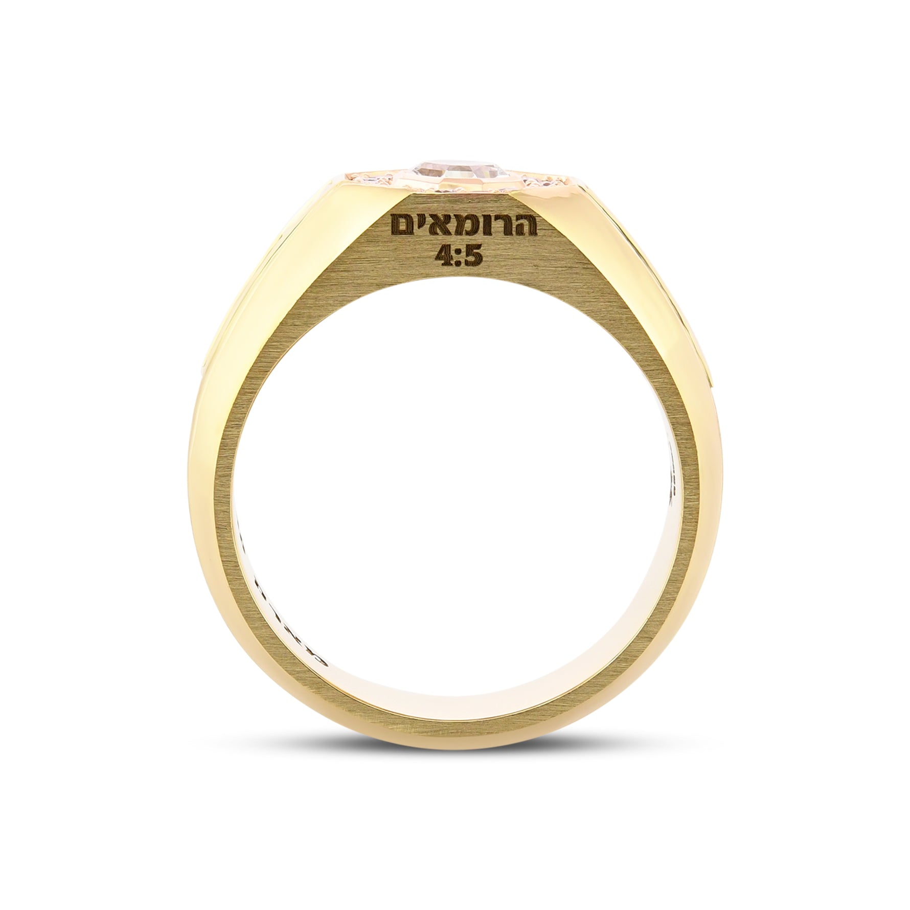 Light Blue Radiant Diamond & Pink Halo Diamond Men's Ring 