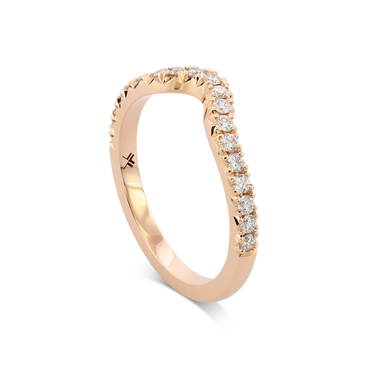 Contoured Diamond Wedding Band