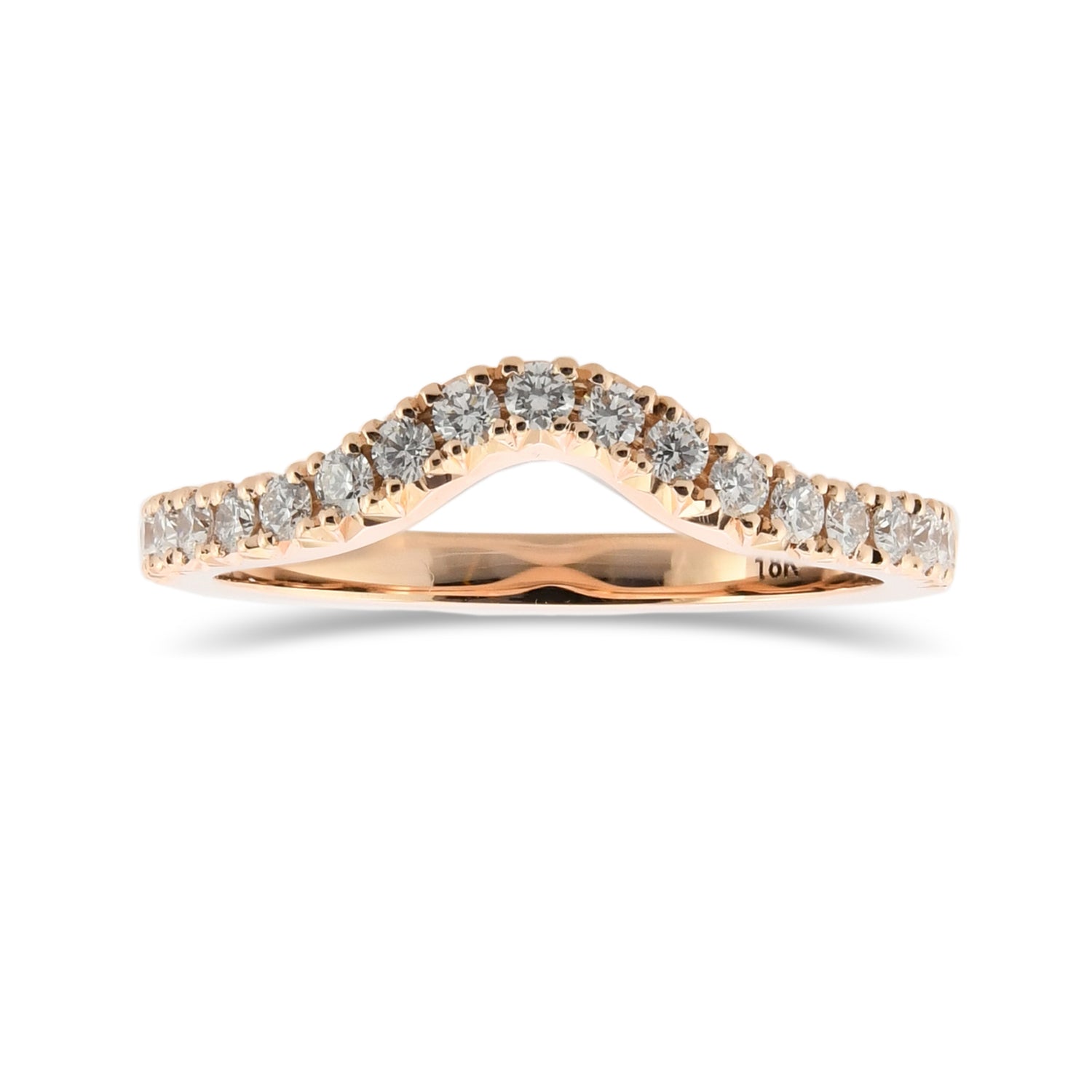 Contoured Diamond Wedding Band