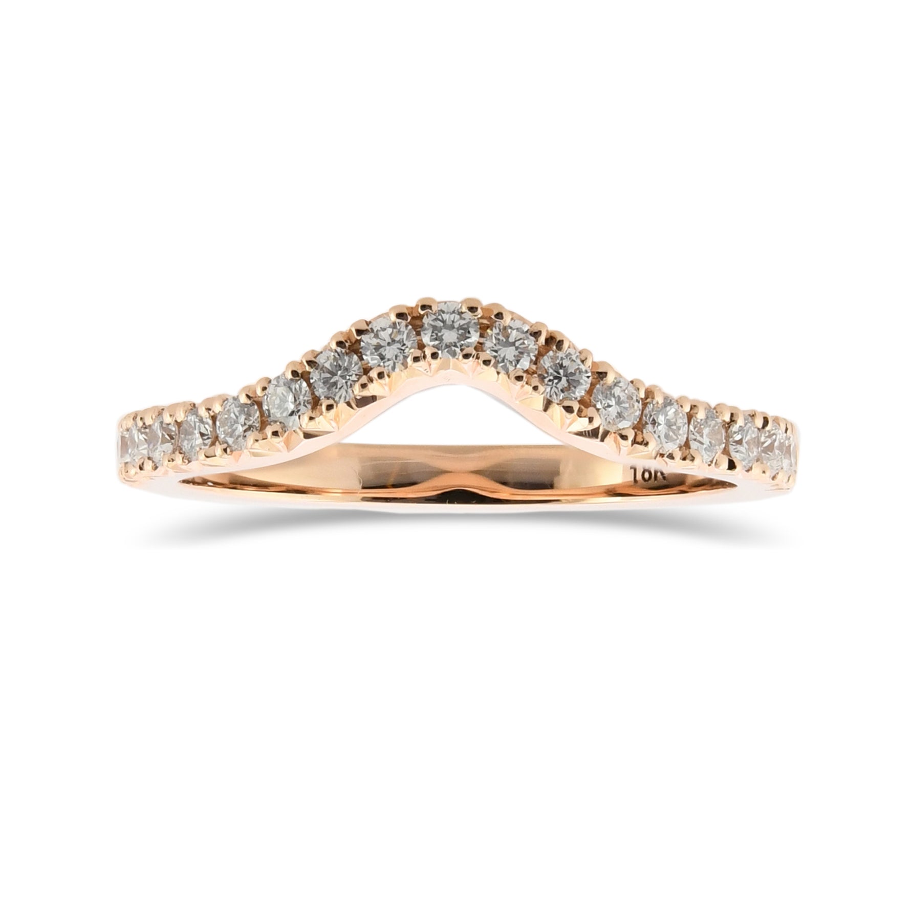 Contoured Diamond Wedding Band