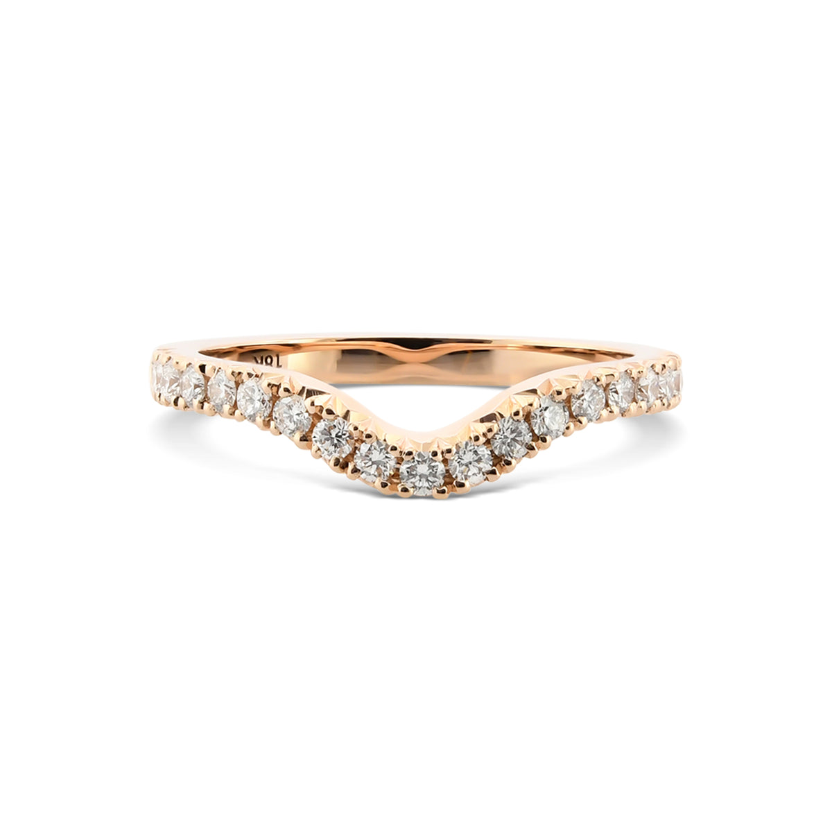 Contoured Diamond Wedding Band